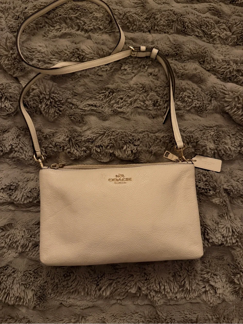 Coach Pebbled Leather Crossbody in Cream